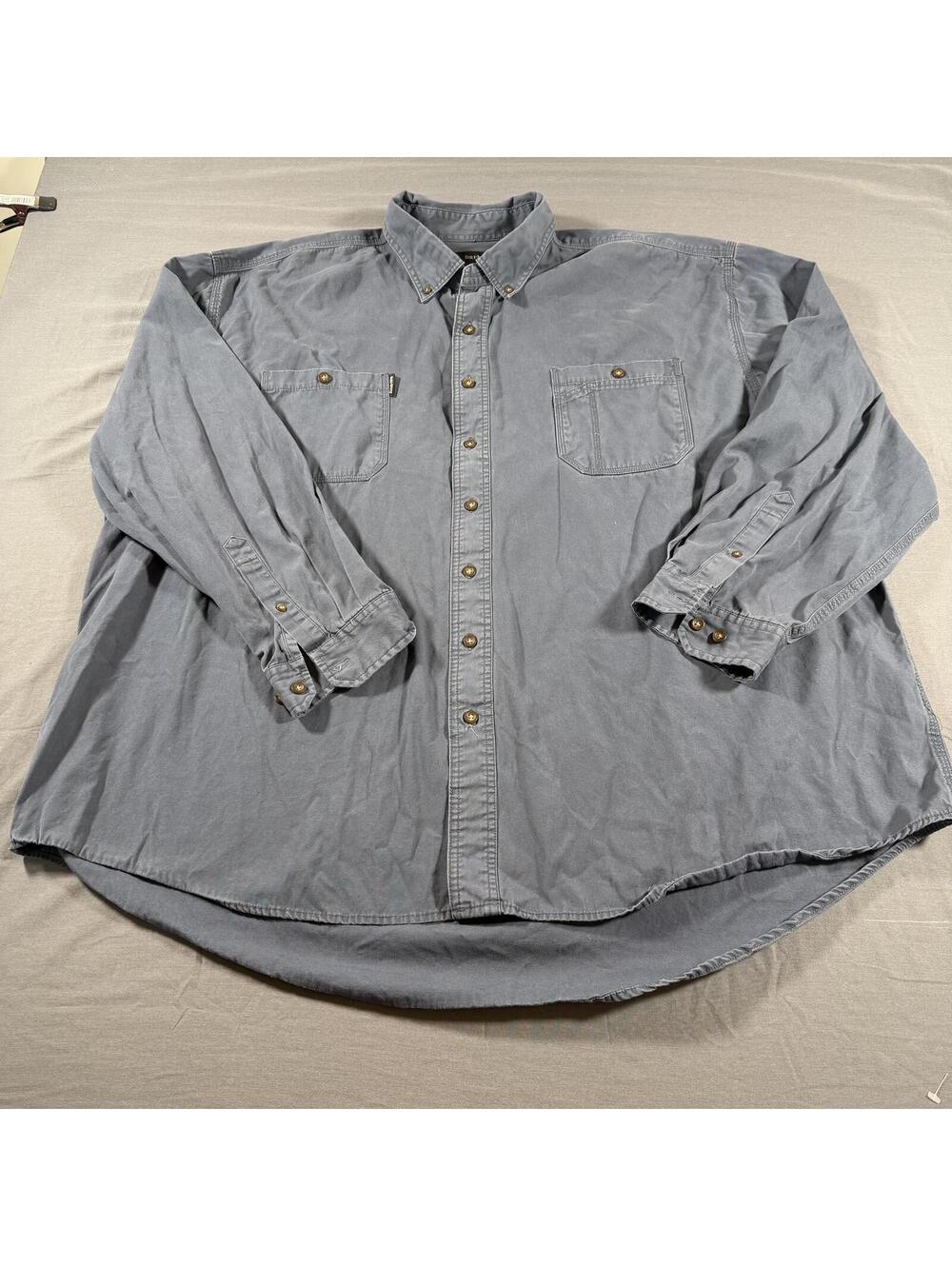Dri-Duck Men's Button-Down Long Sleeve Shirt 4XL Gray